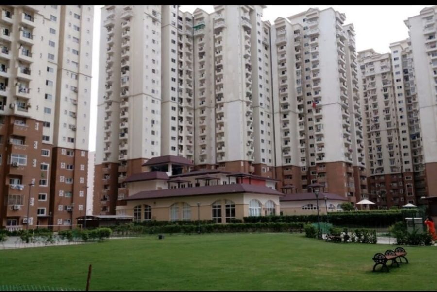 Modern high rise apartment towers view at three knots noida