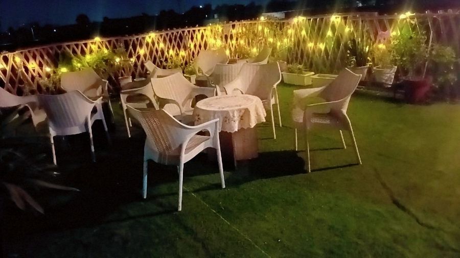 Terrace Garden Bamboos HutJacuzzi setup in Mohali, Punjab