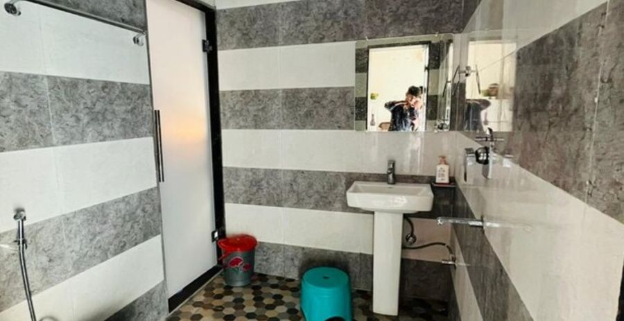 Modern bathroom washroom vanity royal stay farm house noida