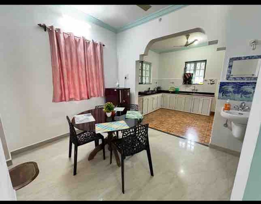 Indoor dining table and chairs area viva goa luxury villa