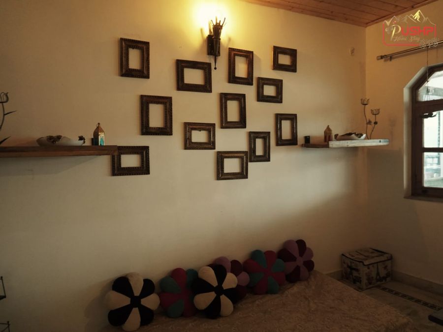 Room wall shelving decor pushp homestay mussoorie