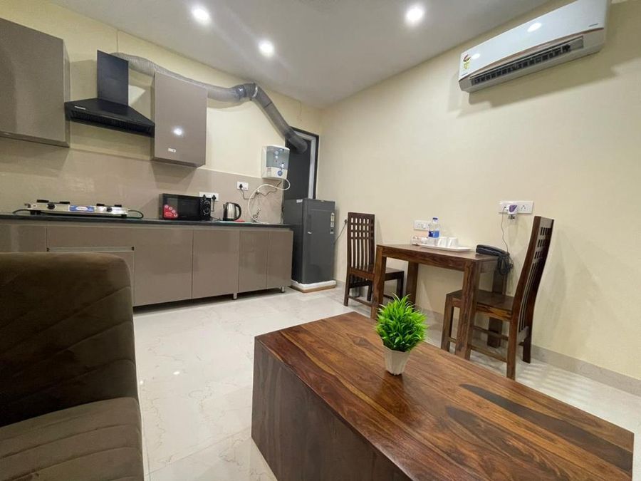 Kitchenette and dining space at my stay service apartment