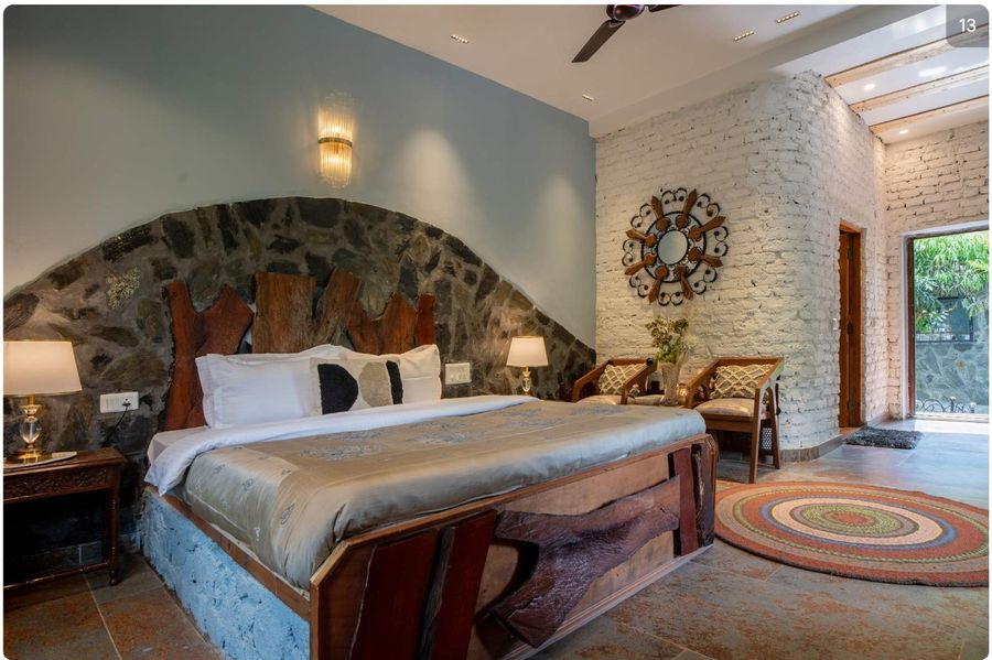 Luxury master bedroom setup at cottage near mussoorie