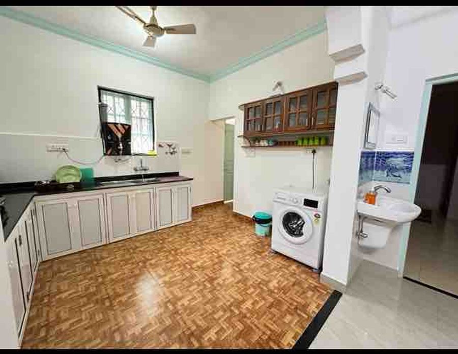Modular kitchen with washing machine viva goa luxury villa