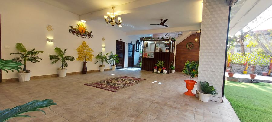Bright reception lobby interior at ghai's sunrise homestay