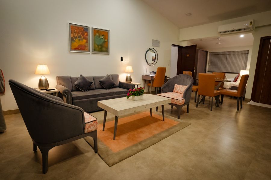 Modern living room sofa seating luxury apartments in goa